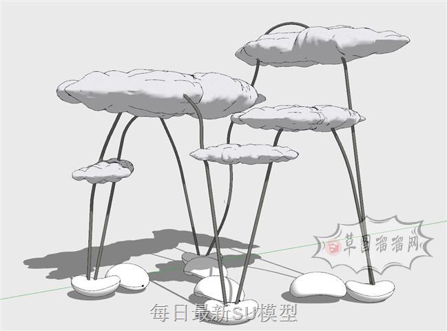云朵雕塑工艺品SU模型