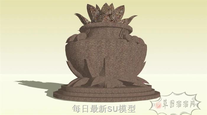 荷花雕塑SU模型