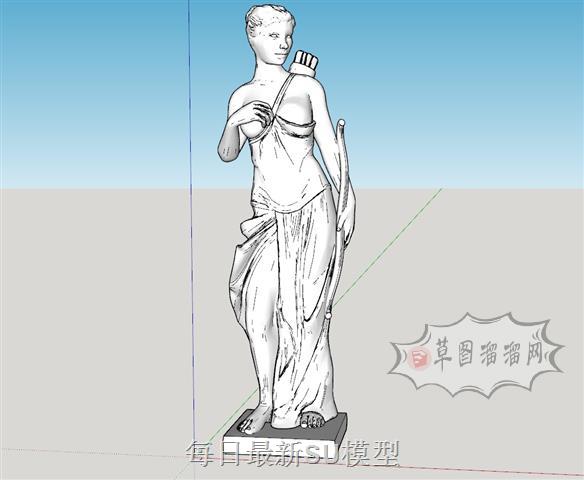 欧式射箭人物SU模型