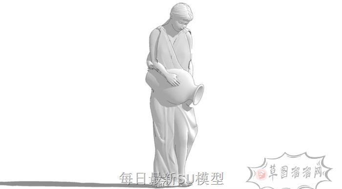 欧式人物倒水SU模型