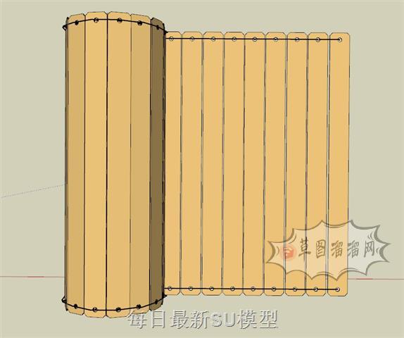 竹简雕塑SU模型