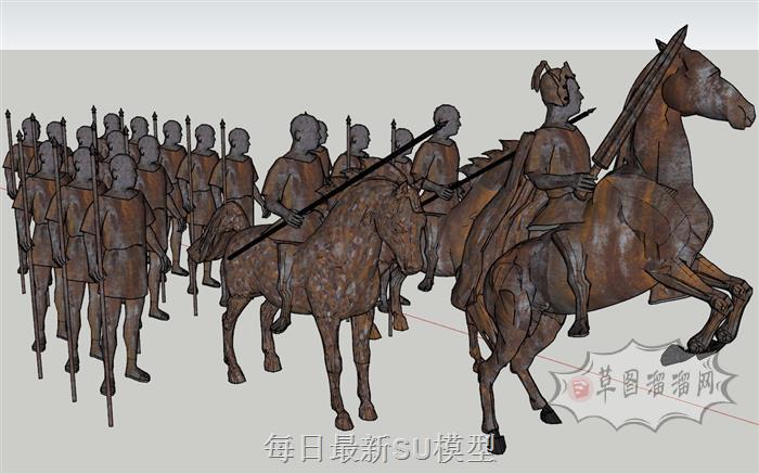 希腊古代士兵SU模型