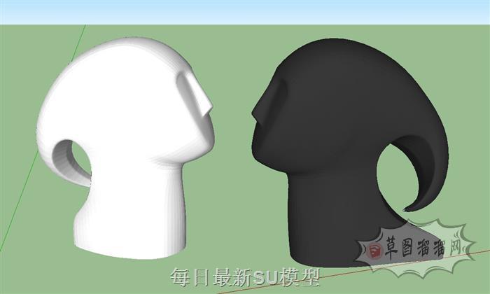 抽象人物头像SU模型