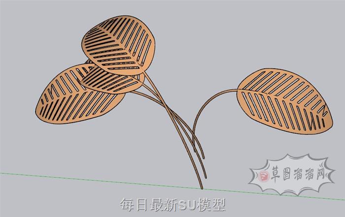 树叶造型雕塑SU模型