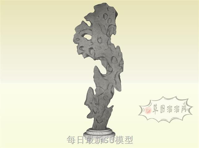 珊瑚石景观雕塑SU模型