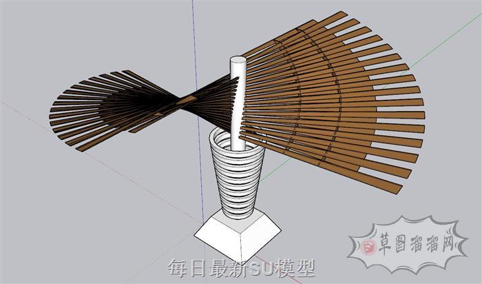 扇形异形雕塑SU模型