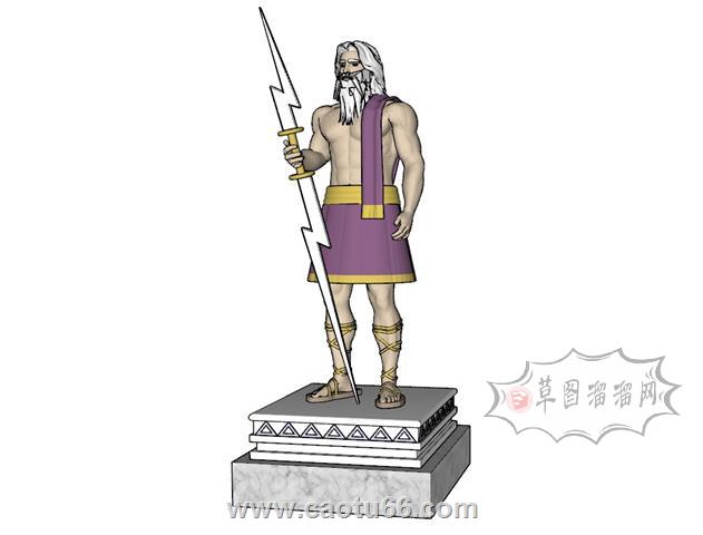 海神人物雕塑SU模型
