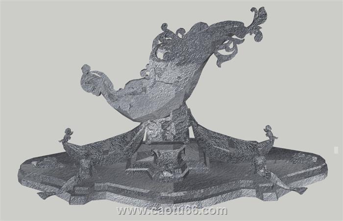 美人鱼雕塑SU模型