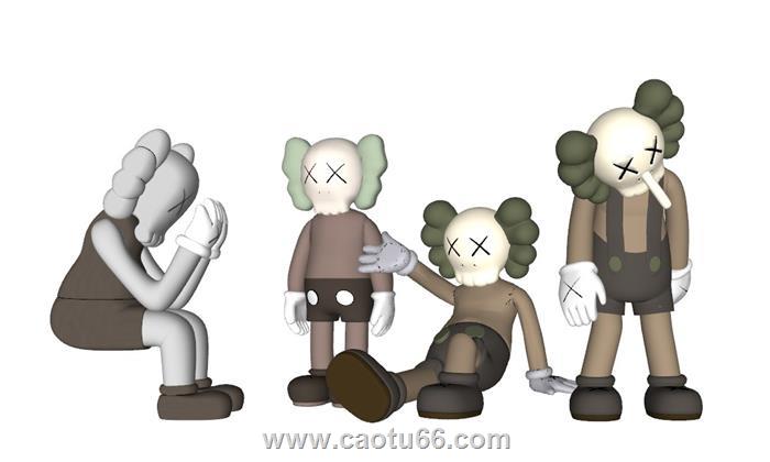大象人物雕塑SU模型
