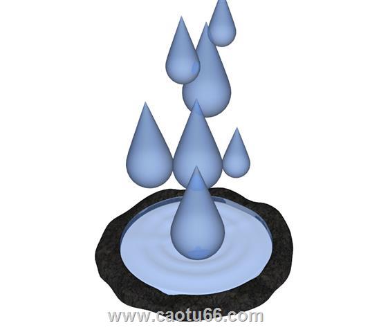 水滴雨滴雕塑SU模型