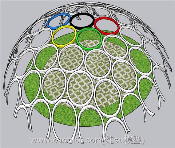 拱形奥运五环SU模型