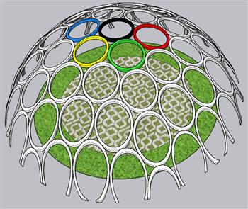 拱形奥运五环SU模型