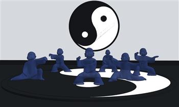中式太极小和尚SU模型