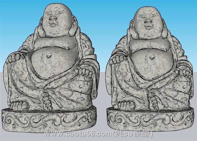 佛像弥勒佛雕像SU模型