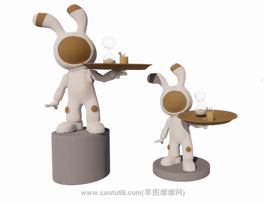 兔子雕塑工艺品SU模型