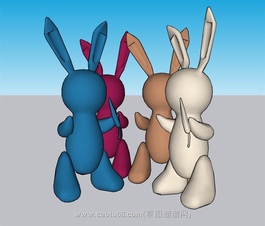 兔子雕塑SU模型