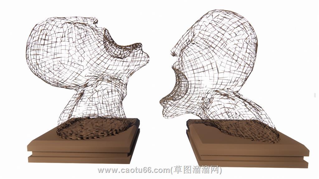 抽象网格人头像SU模型
