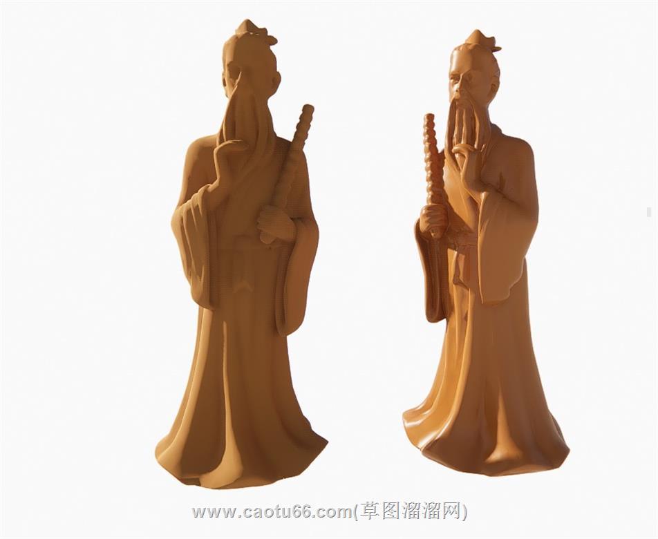 古代人物雕塑SU模型