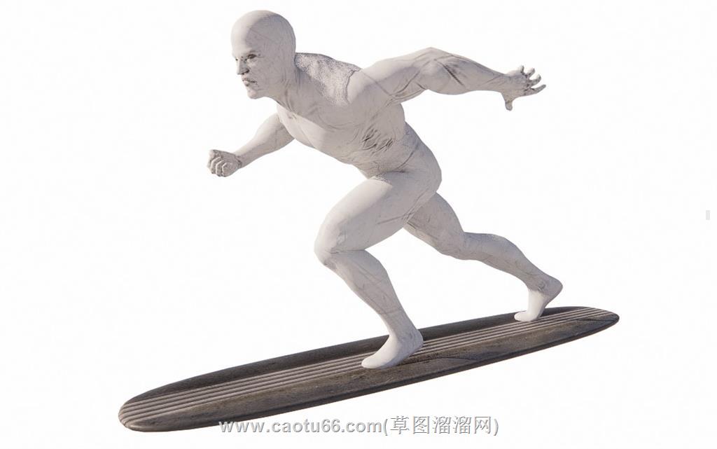 冲浪滑板男人SU模型