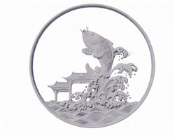 鲤鱼跃龙门雕塑SU模型