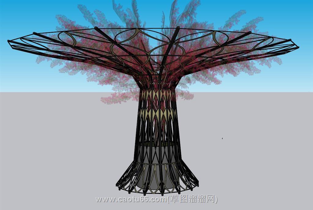 铁艺树池雕塑SU模型