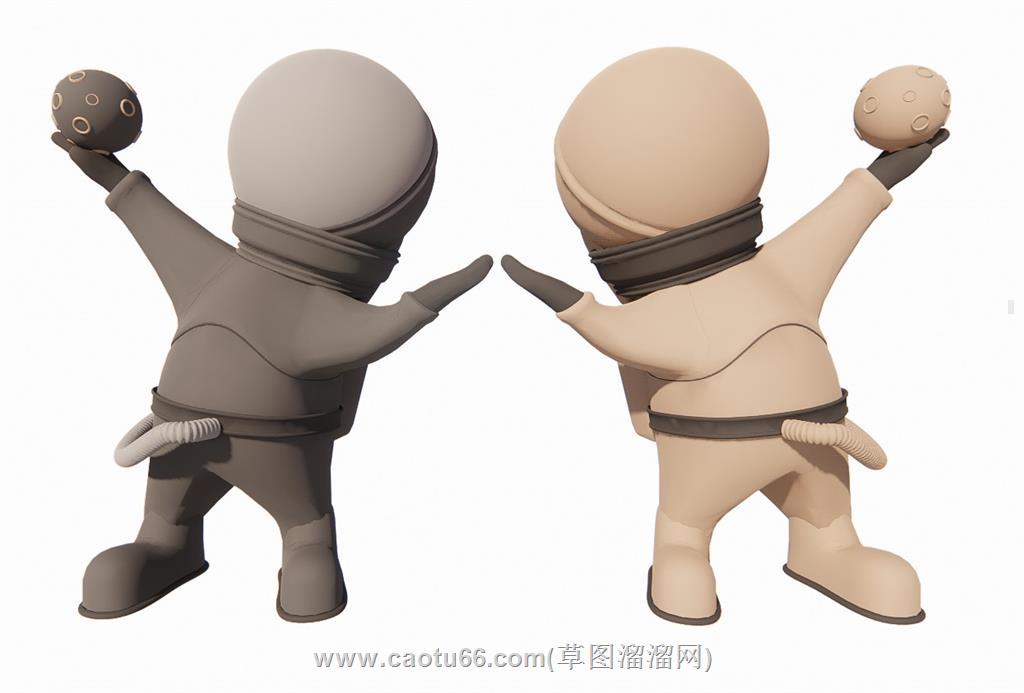 太空人雕塑宇航员SU模型