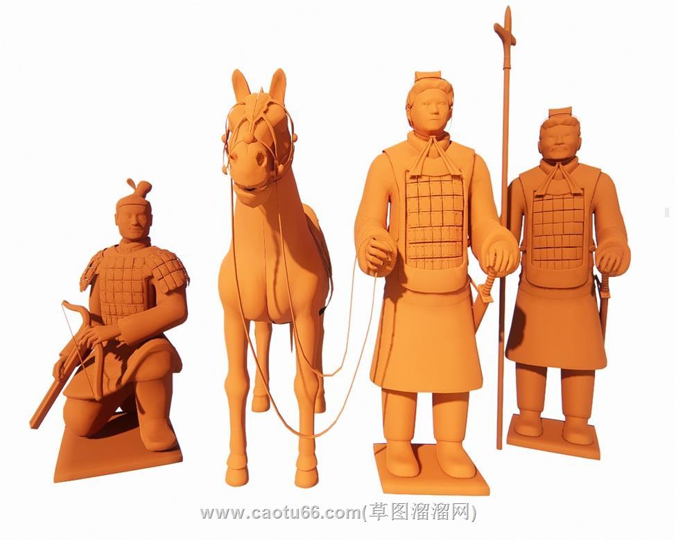 兵马俑雕塑SU模型
