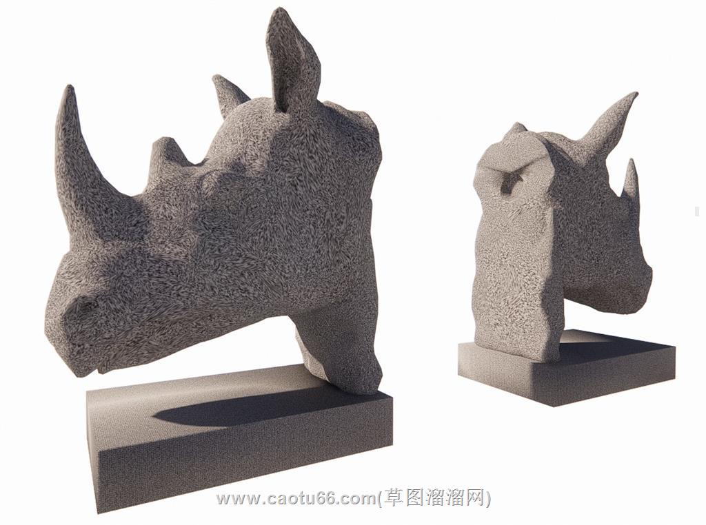 犀牛工艺品雕塑SU模型