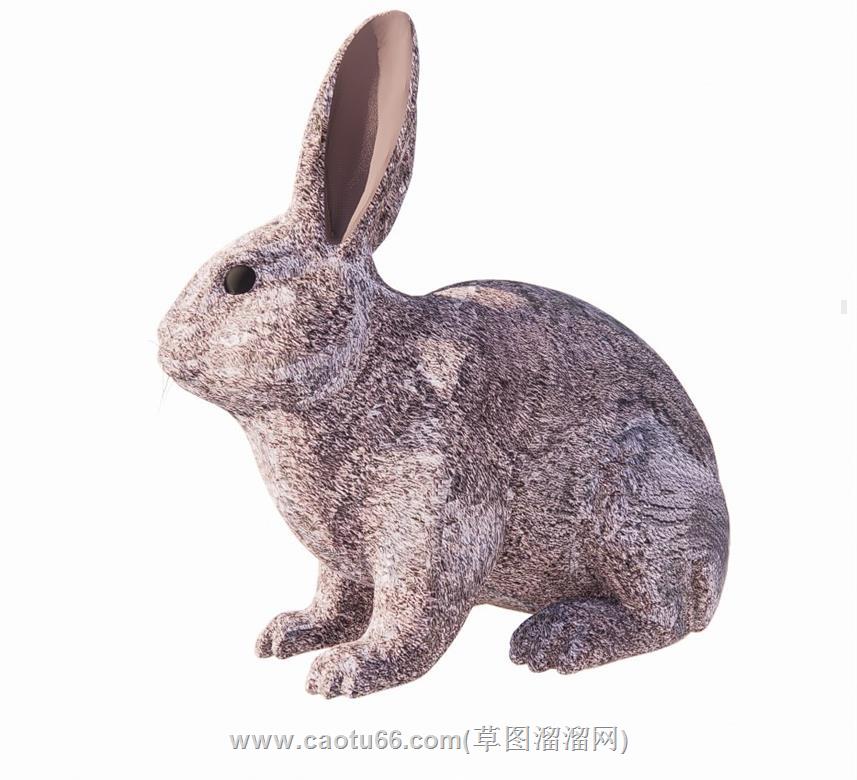 小灰兔兔子雕塑SU模型