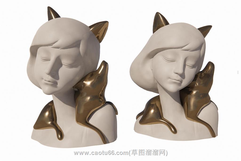 女孩雕塑工艺品SU模型