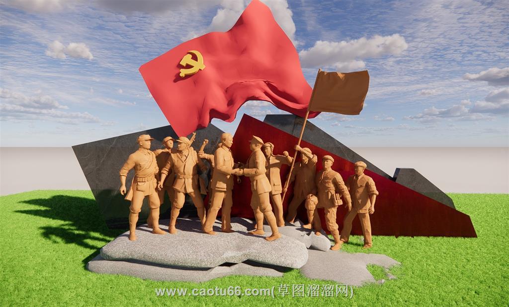 红色革命雕塑SU模型