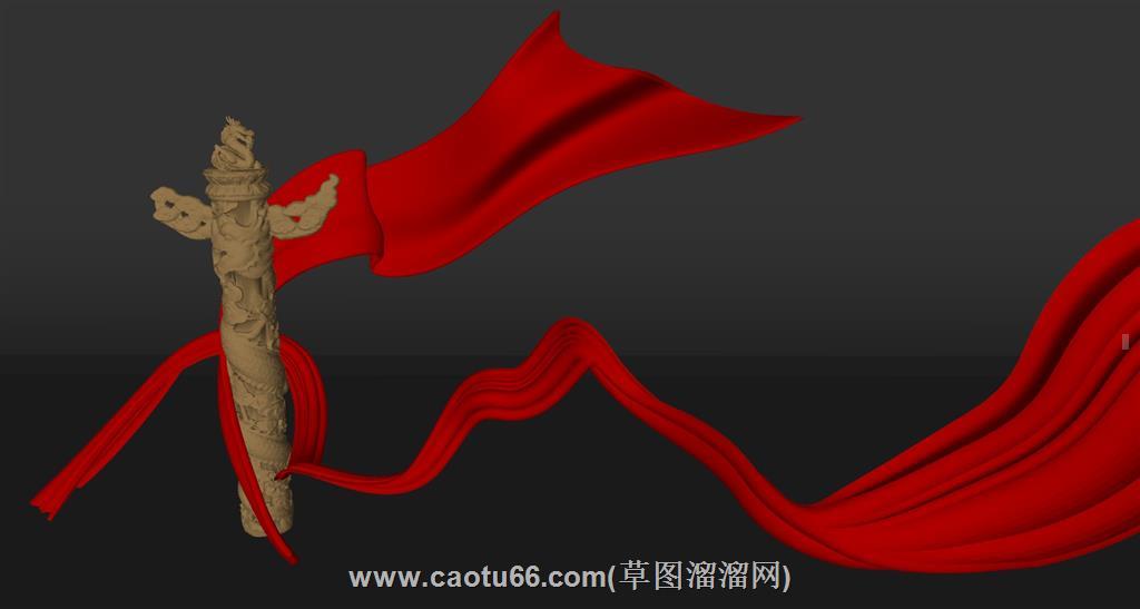 党建华表柱SU模型