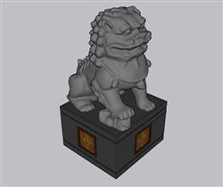 石狮子SU模型