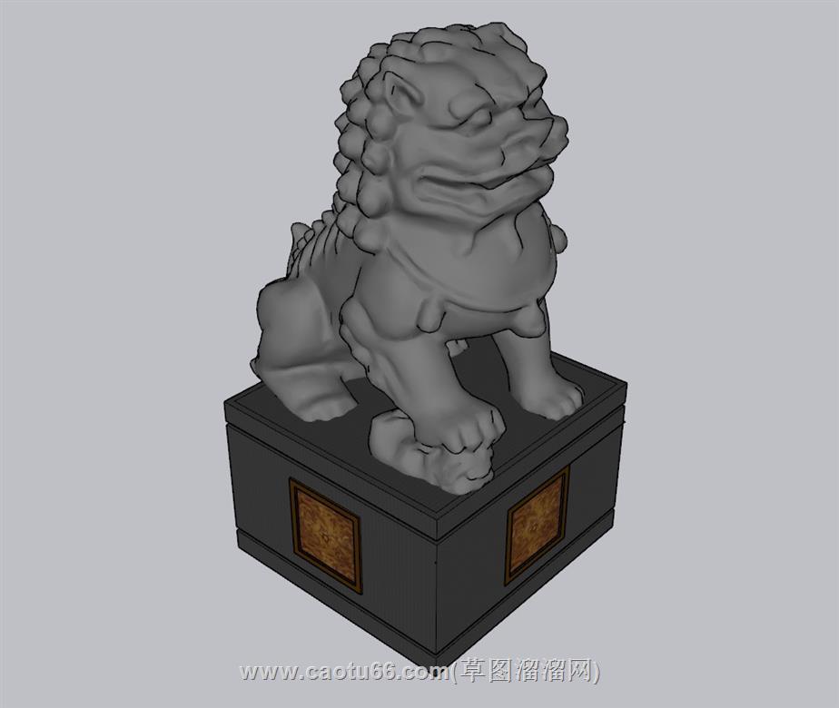 石狮子SU模型