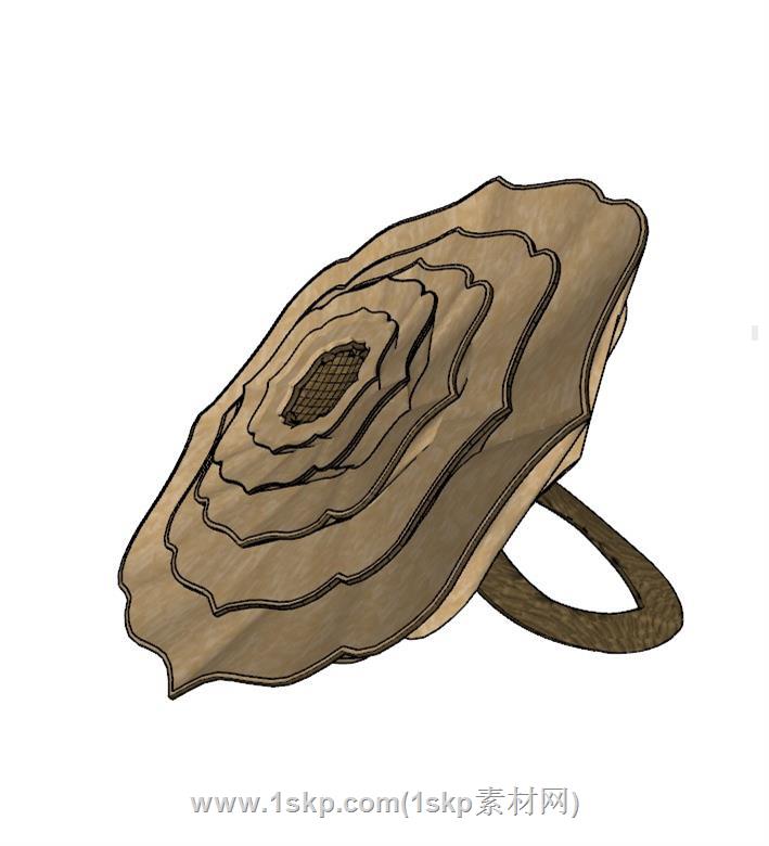 花朵灵芝雕塑SU模型