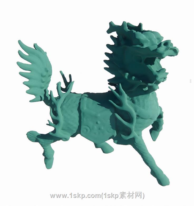 麒麟雕塑SU模型