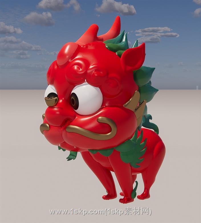 潮玩麒麟雕塑SU模型
