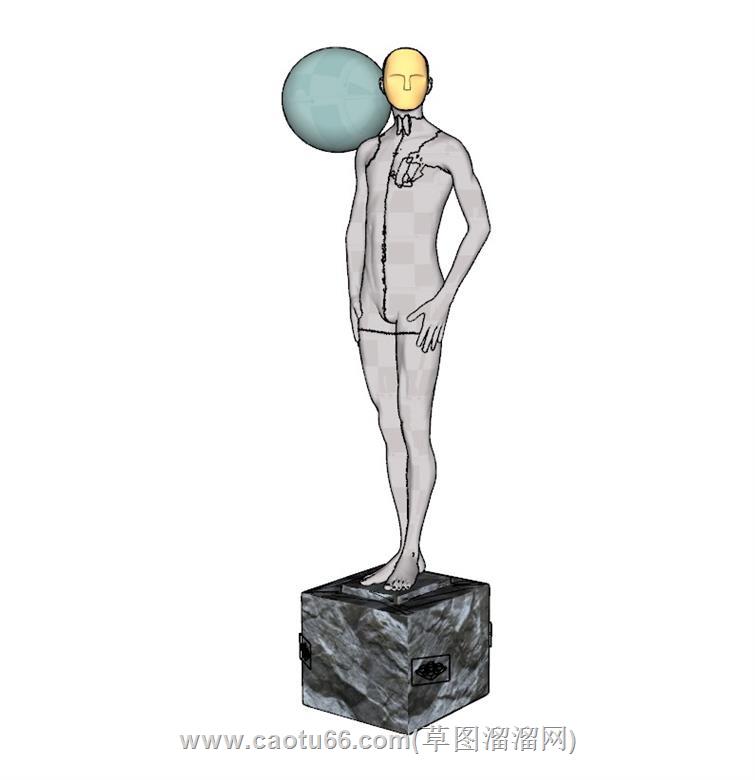 雕塑人物SU模型