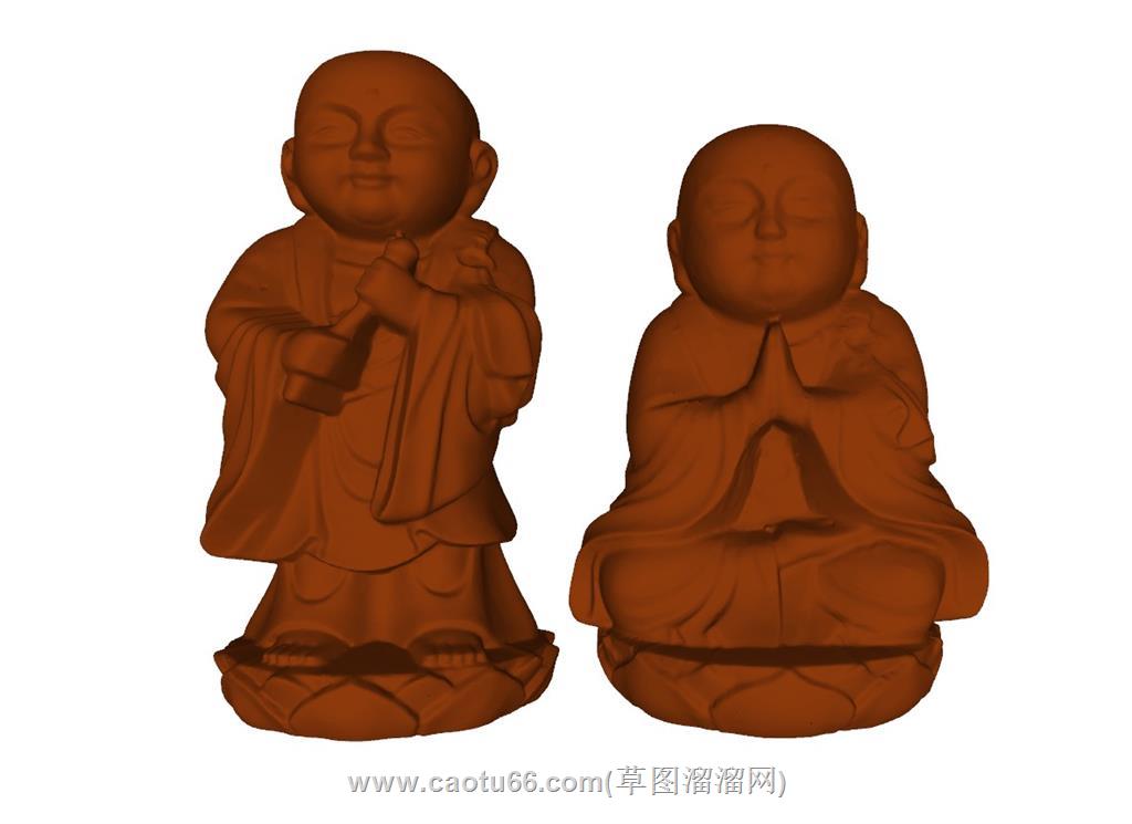 和尚雕塑SU模型