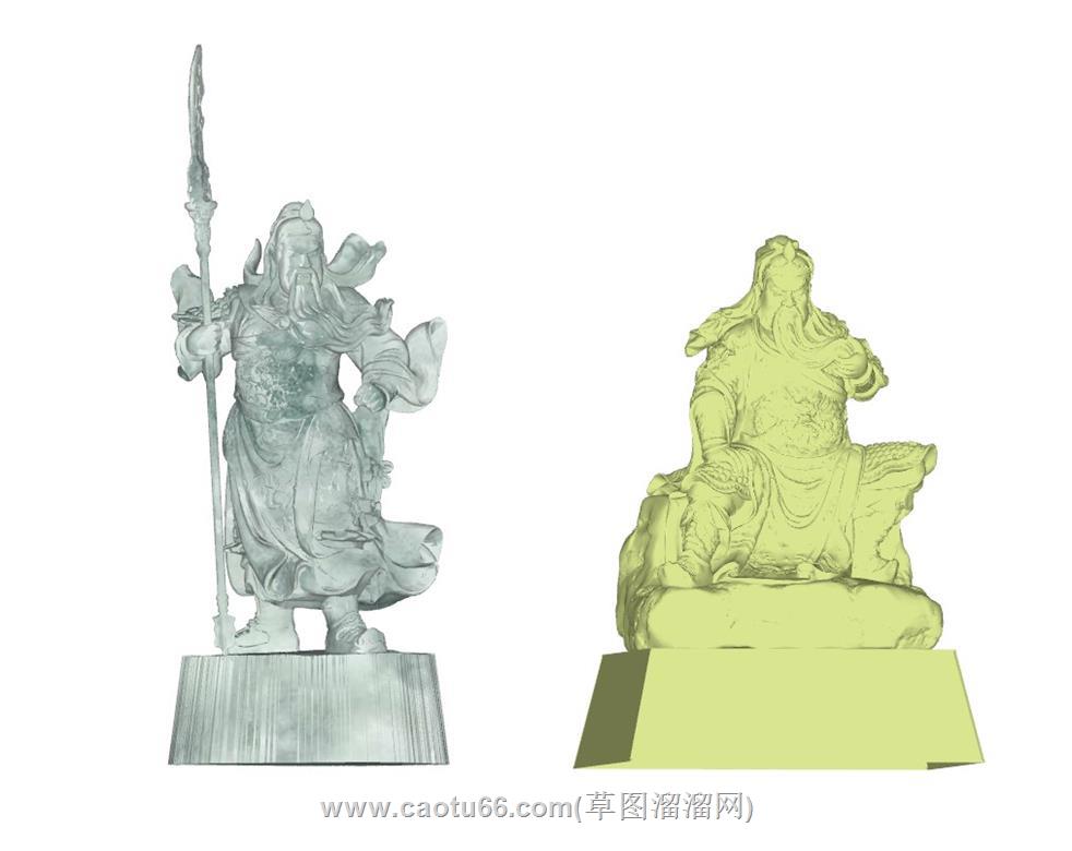 关羽关云长雕塑SU模型