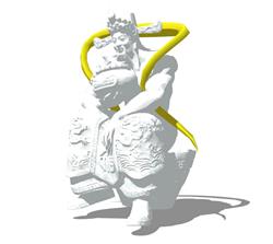财神爷雕塑SU模型