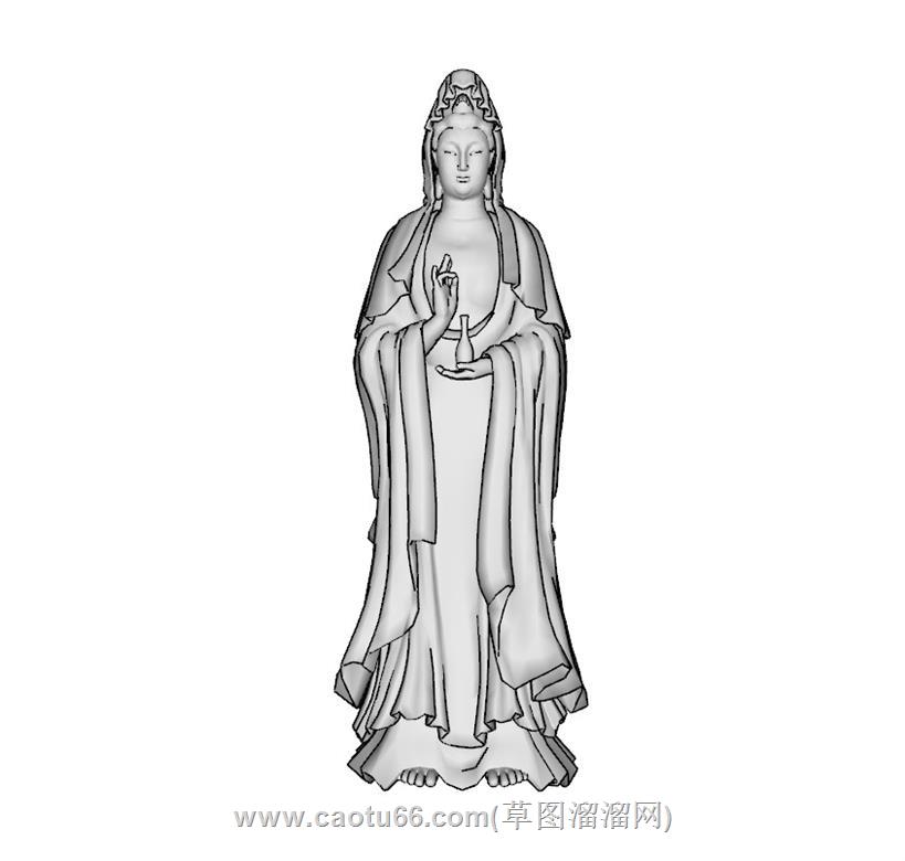 观音雕塑SU模型