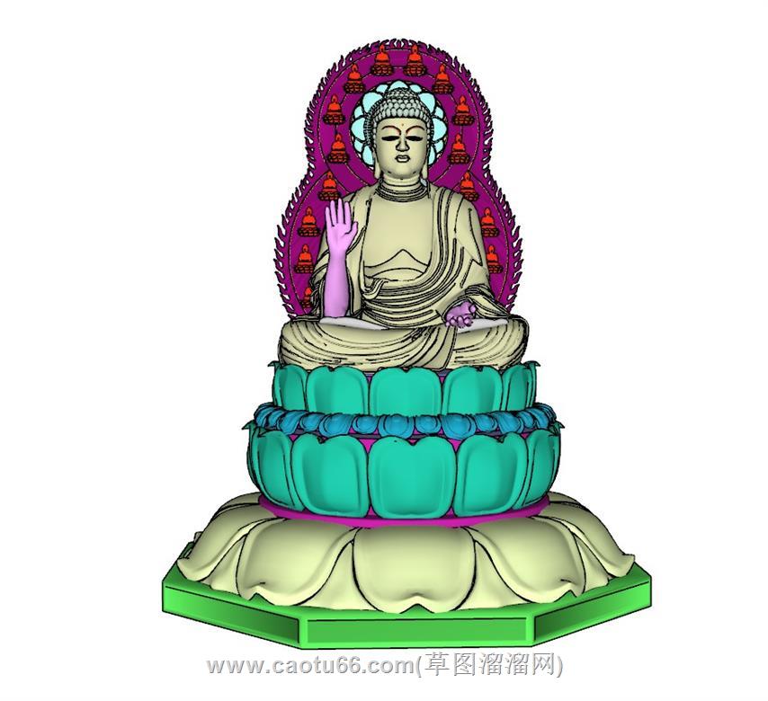佛祖佛像雕塑SU模型