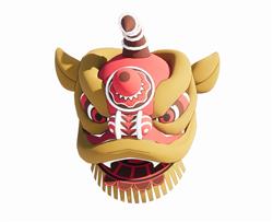 狮子头雕塑SU模型