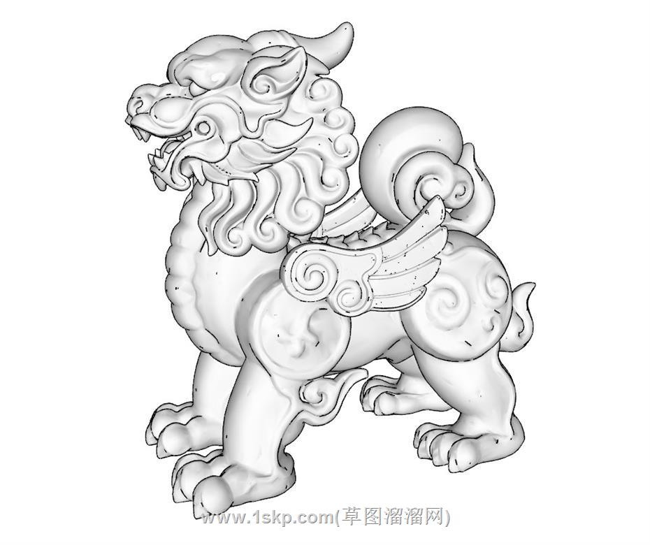 麒麟雕塑SU模型