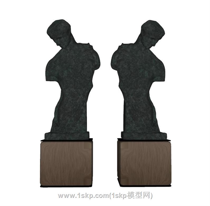 半身人物雕塑SU模型