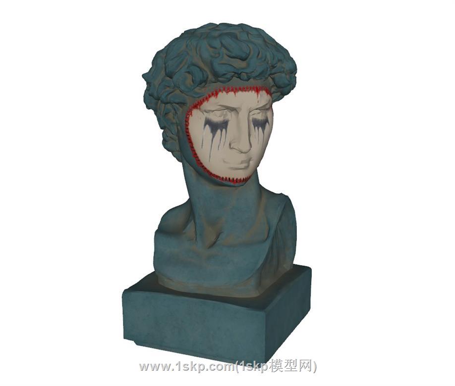 欧式人头雕塑SU模型