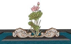 莲花城市雕塑SU模型