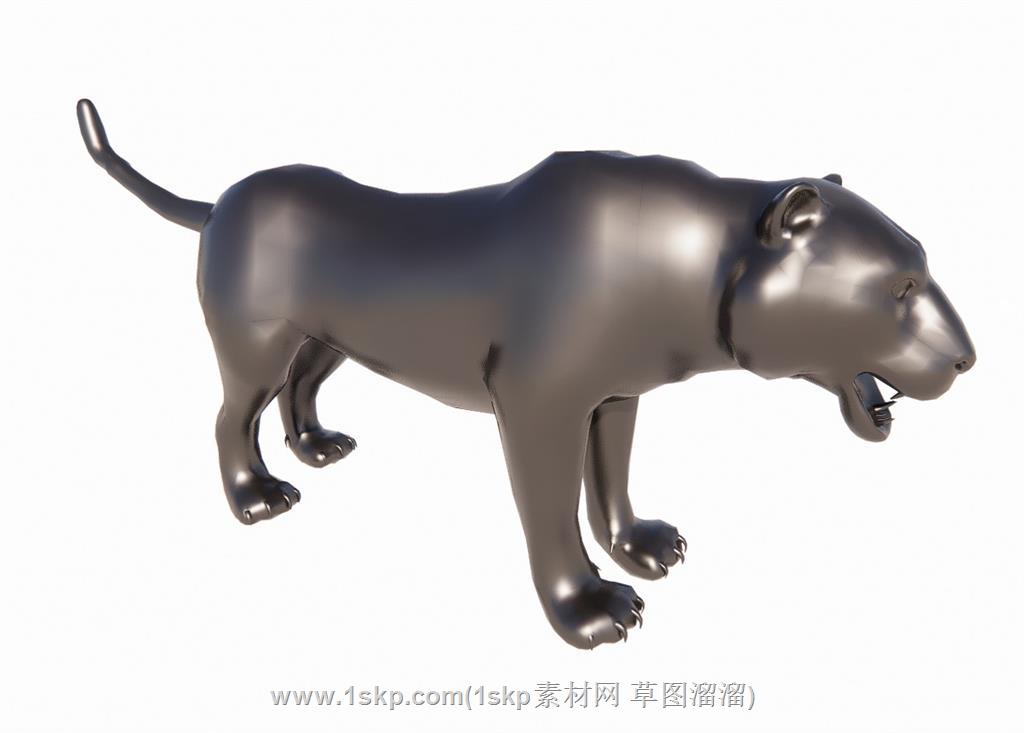 豹子老虎雕塑SU模型