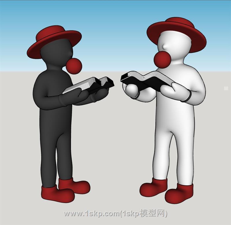 看书雕塑SU模型